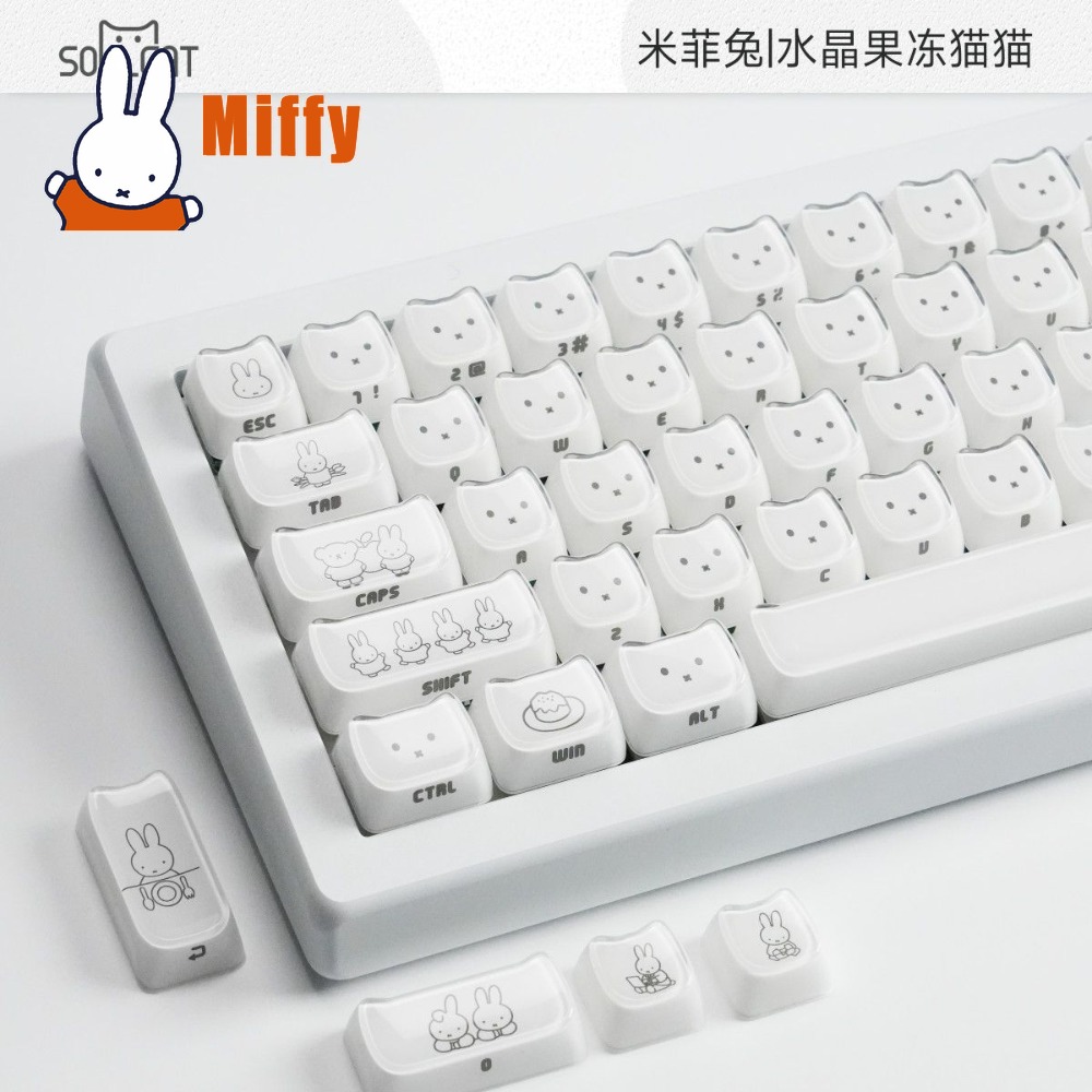 Kawaii Miffy Keycaps Cute Rabb - Gaming Accessories Aesthetic ulasan dan harga