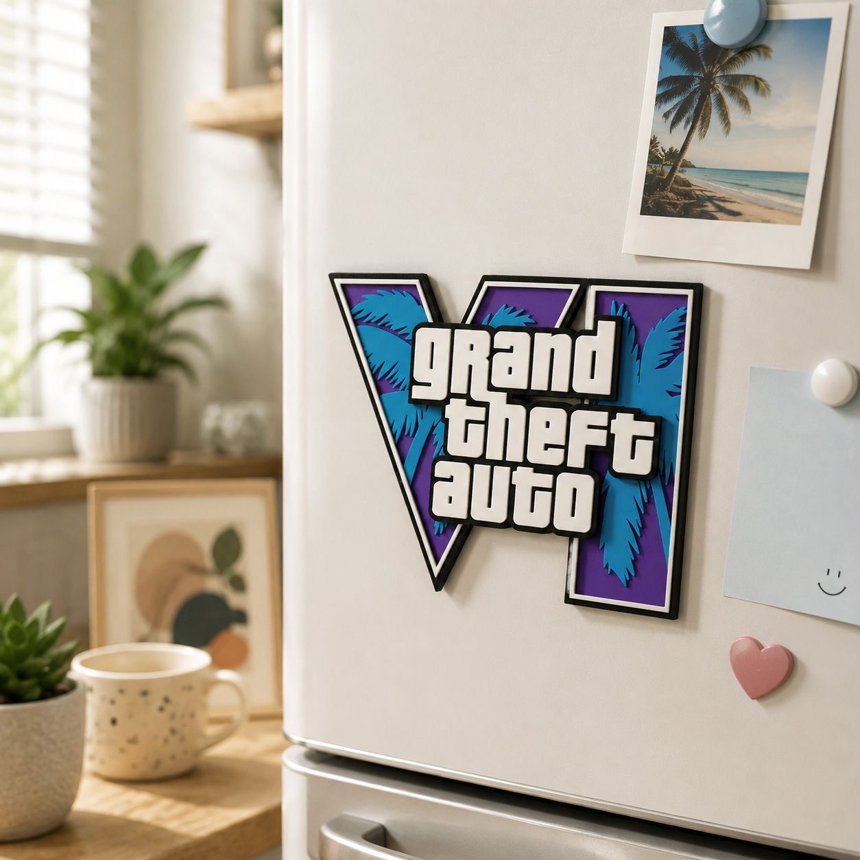 GTA6 3D Printed Logo Magnetic  - Gaming Accessories For Room ulasan dan harga