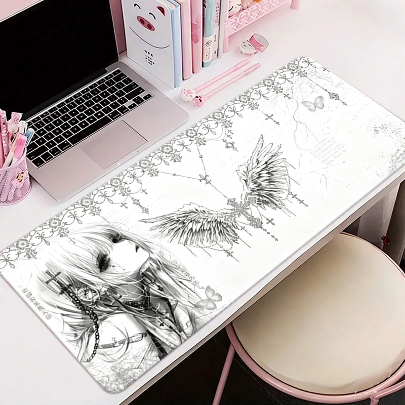 Leather Mousepad Black White A - Gaming Accessories Aesthetic ulasan dan harga